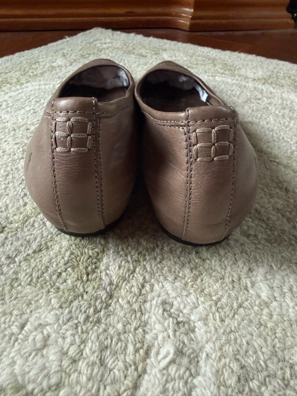 Frye Alicia Taupe Pointed-Toe Leather Flats - Picture 4 of 8